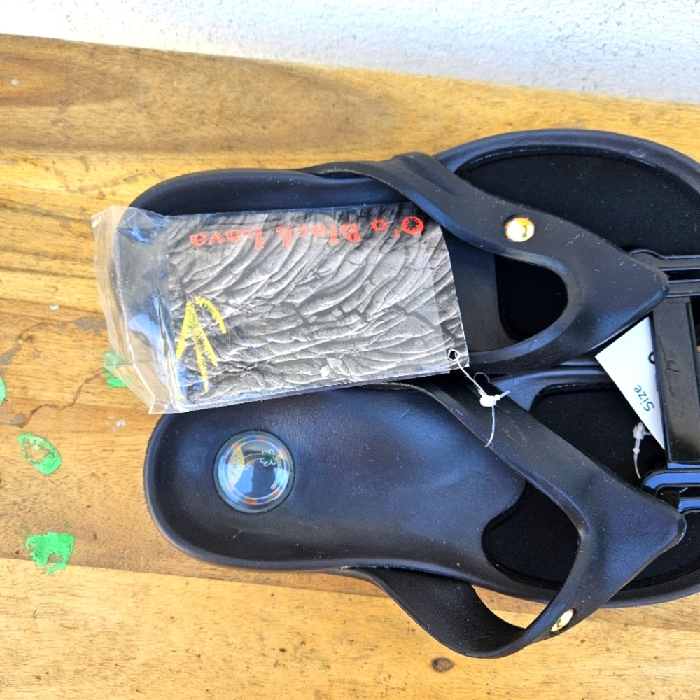 Hawaiian Jellys Ultra Comfort O'o Black Lava Unisex  Sandals Women's Siz… - Picture 3 of 16